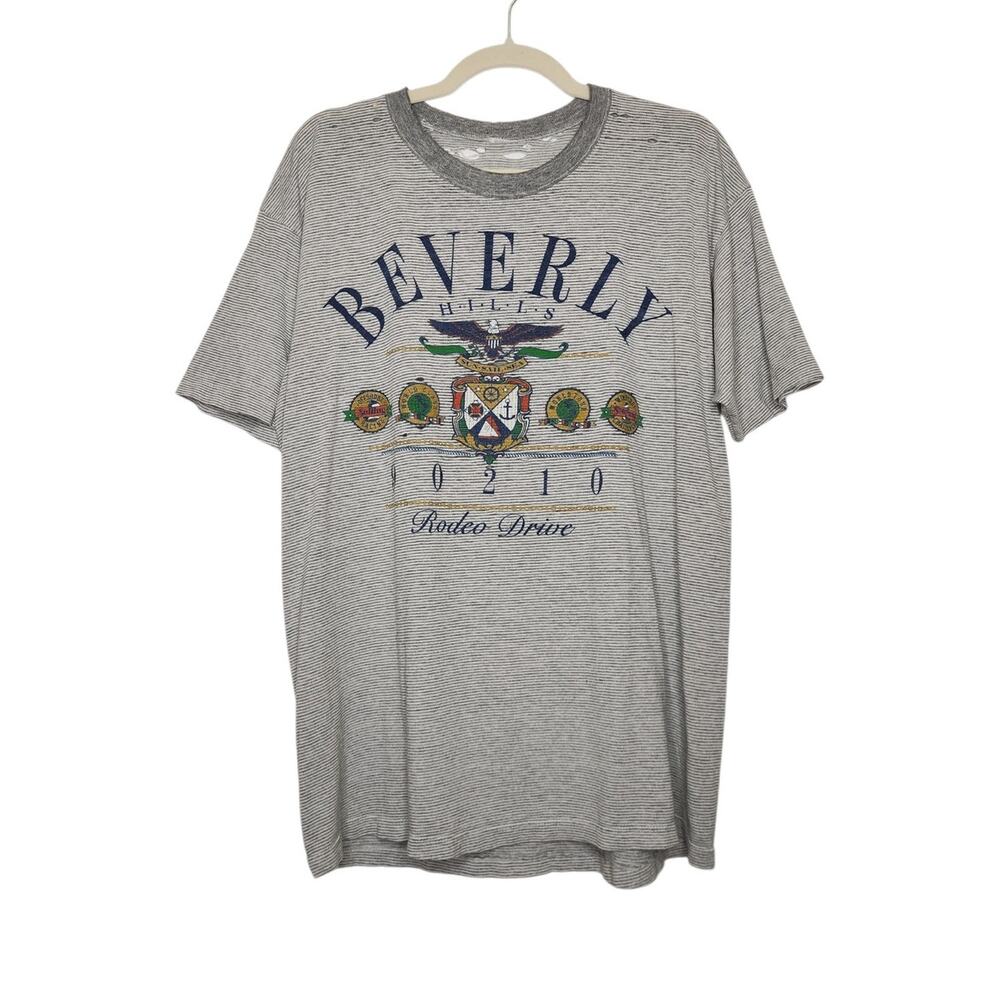 Vintage Beverly Hills 90210 Thin Worn Thrashed Distressed Stiped 90s VTG